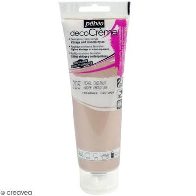 Acrylic Paint - PEBEO - DecoCrème - 120 Ml - Pearly Chestnut - Glossy