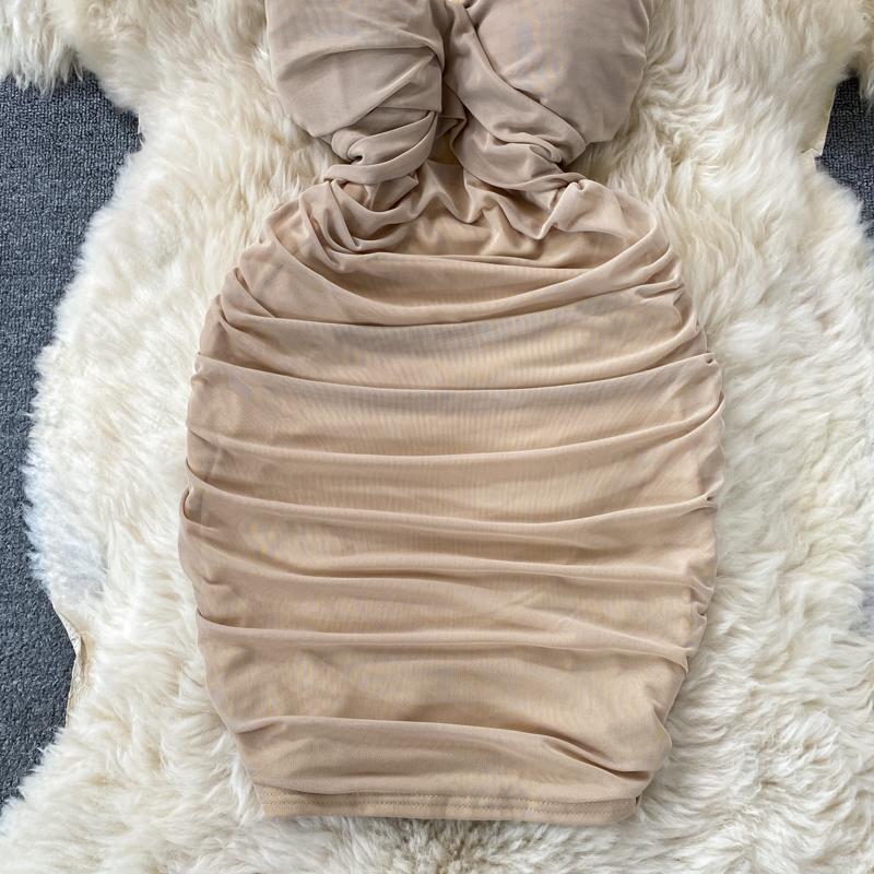 RUGOD Sexy Hot Girl Backless Suspender Dress Women's 2022 New Summer Blue Tight Hip Short Dress