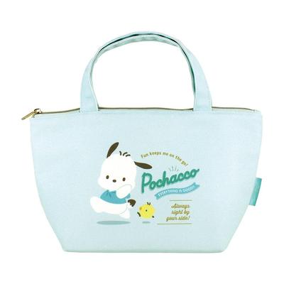 Tees Factory Sanrio Characters Insulated Canvas Lunch Bag with Badge H180 X W315 X Logo/Pochacco, D130mm, SR-5535839PC