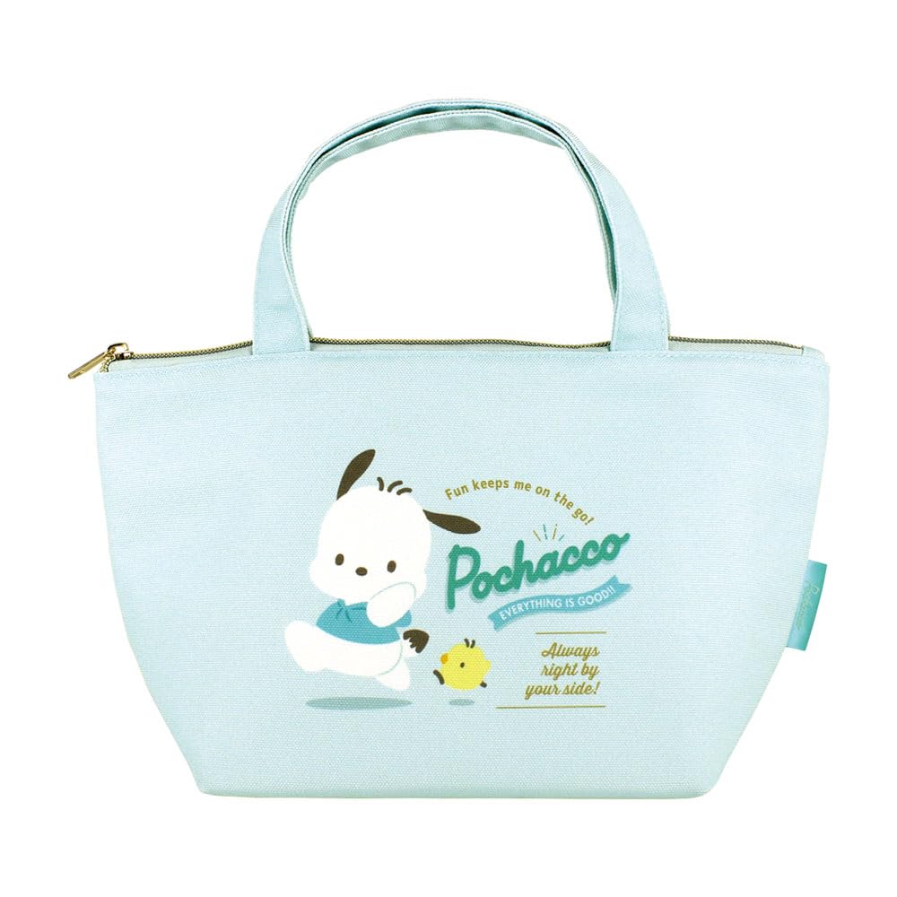 Tees Factory Sanrio Characters Insulated Canvas Lunch Bag with Badge H180 x W315 x Logo/Pochacco, D130mm, SR-5535839PC