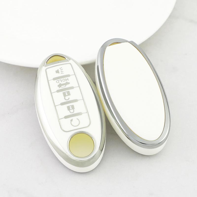 3/4/5 Buttons Silver Edge For Nissan Tiida Pathfinder Note Qashqai X-Trail T31 T32 Juke J10 J11 Kicks Car Key Cover Case Shell