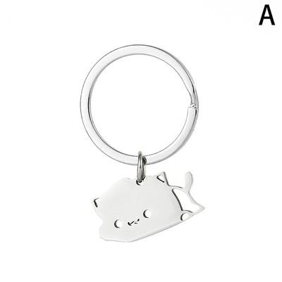 Creativ drăguț din oțel inoxidabil desen animat pisică breloc cuplu animale breloc pandantive cadou prietenie de Valentine