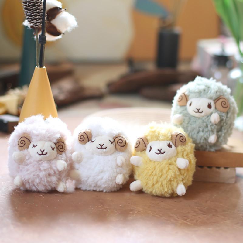 Cute Charming Plush Sheep Keychain Soft Fuzzy Bag Charm Stuffed Toy Animal