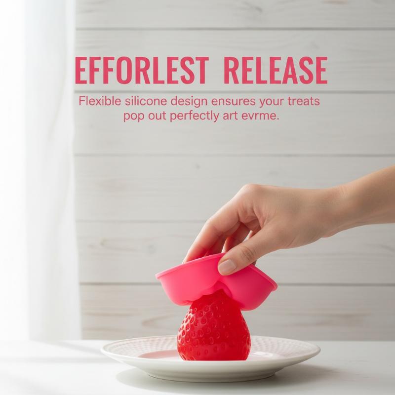 Fruit Strawberry Dessert Mousse Cake Mold Silicone Cake Decorations Reusable Baking Molds Kitchen Tools