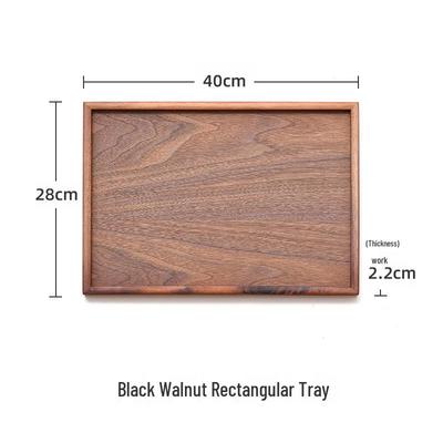 ZISIZ Black Walnut Wood Rectangular Serving Tray