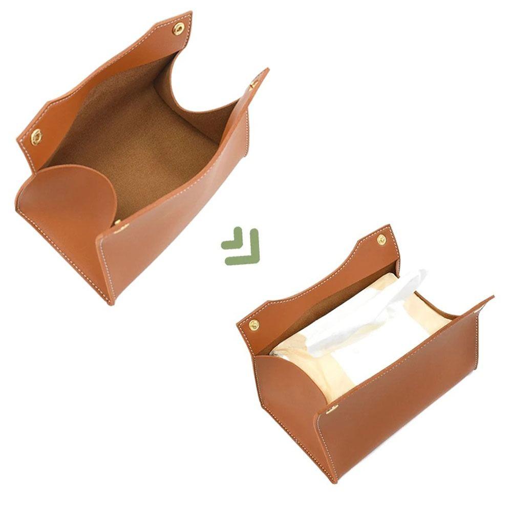 Simple PU Leather Tissue Box Waterproof Foldable Napkin Holder Multi-purpose Large Kitchen Storage Paper Box Living Room Kitchen