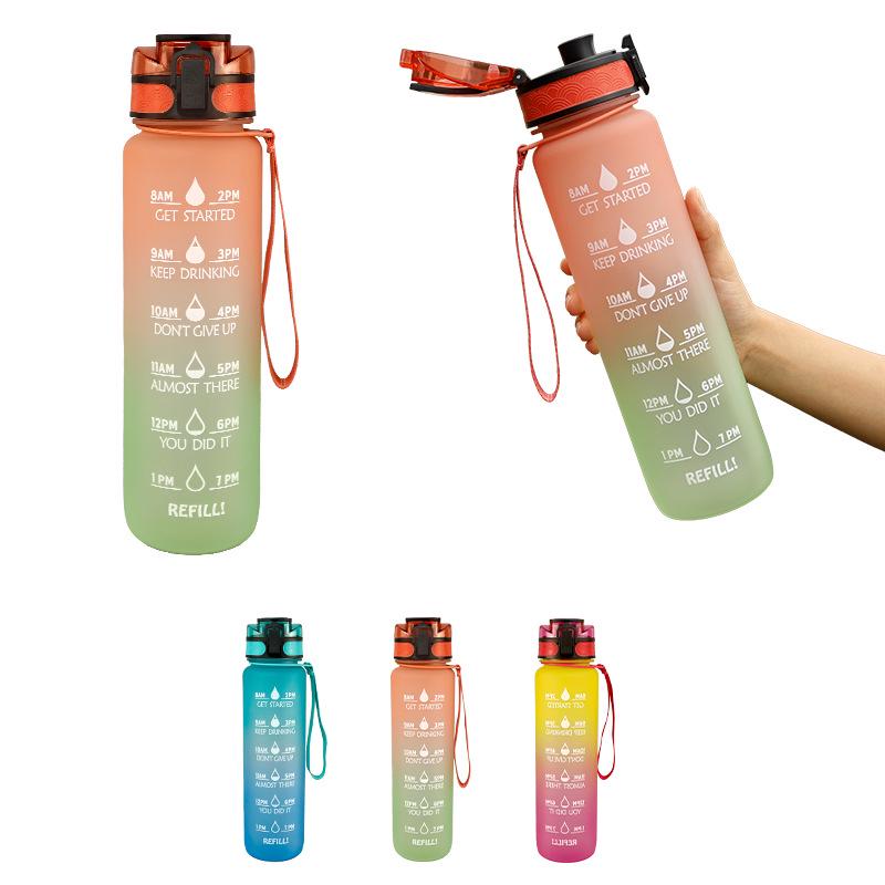1000ml Large Capacity Tritan Sports Water Bottle with Handle for Fruit Tea