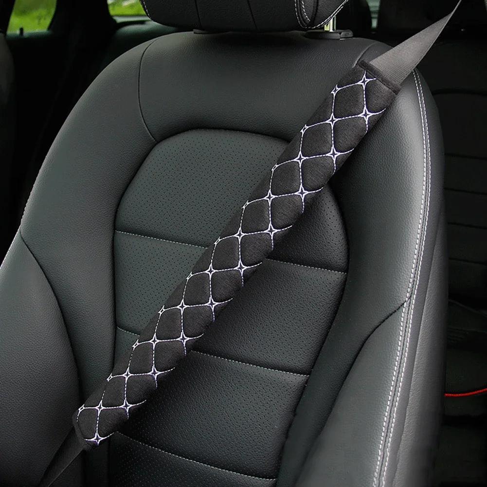 75cm Car Seat Belt Shoulder Guard Massage Net Breathable Four Seasons Padding Pad Car Interior Accessories Polyester Fiber