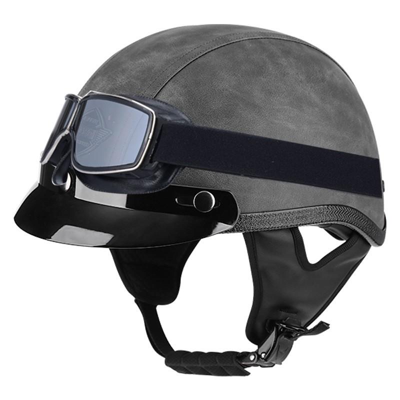 3C Certified Retro Half Helmet Scooter Motorcycle Riders Unisex All Season ABS Safety With Visor Options