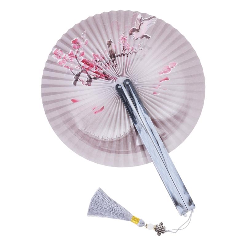 Handheld Hand Fan With Pendant Magnetic Folding Fan For Women Vintaged Shape Paper Fan For Weddings And Decorations
