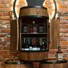 Casier à vin - Creative Cooper - Tonneau en bois avec portes, casier à alcool, 80x50 cm, wengé