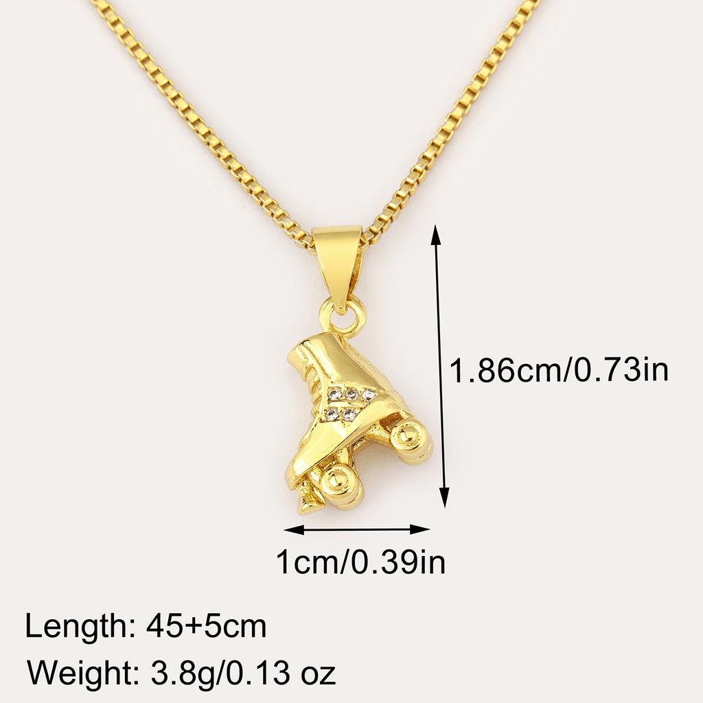 Nidin New Arrival Punk Boot Shape Zircon Pendant Necklace 3 Styles Choice For Female Male Trendy Personality Jewelry Party Gifts