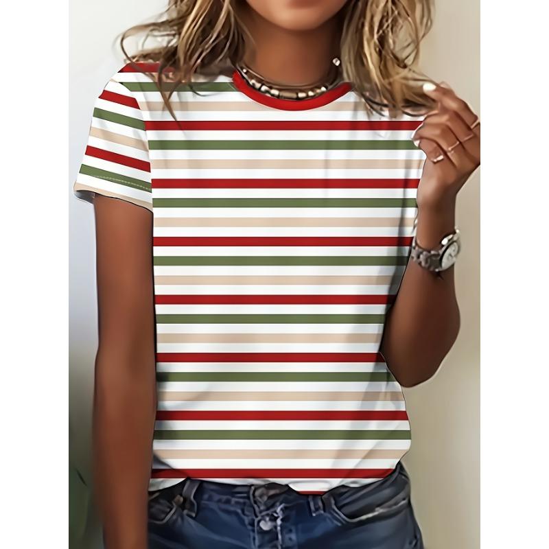 

Round neck casual short-sleeved T-shirt, fashionable short-sleeved round neck top XL