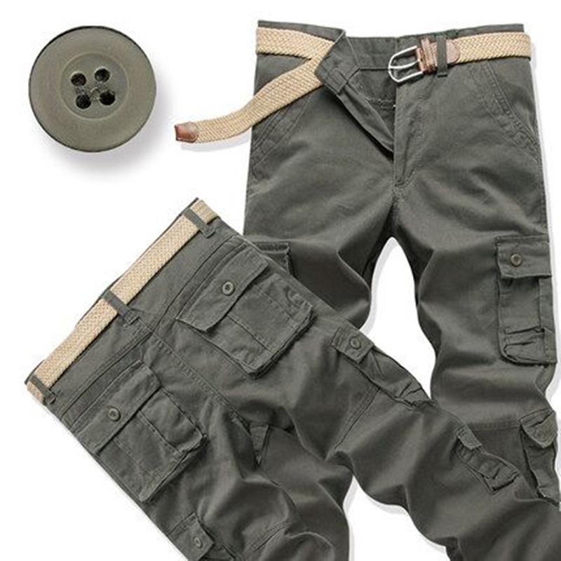 Erkek Çok Cepli Günlük Tulum - Bol Kesim, Düz Paça, İlkbahar ve Sonbahar için Büyük Beden Pantolonlar