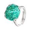 Schmuck Kupferboden Vergoldet Simulation Rosenschliff Meerblau Schlichter Ring Hauptstein 16mm