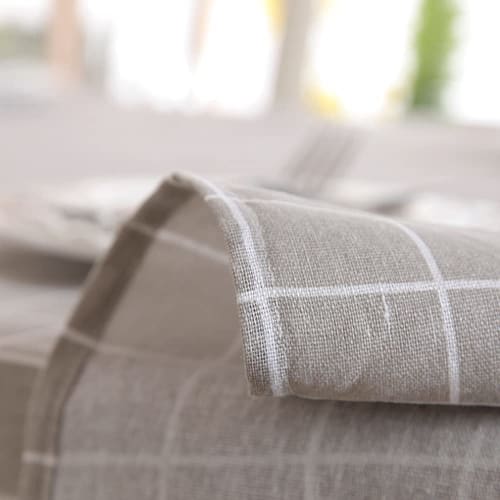 MYFTD Tablecloth, Dining Tablecloth, Checkered Pattern, Rectangular, Nordic, Pastoral Style, Stylish, Durable, Breathable Cotton Linen, Linen, Suitabl