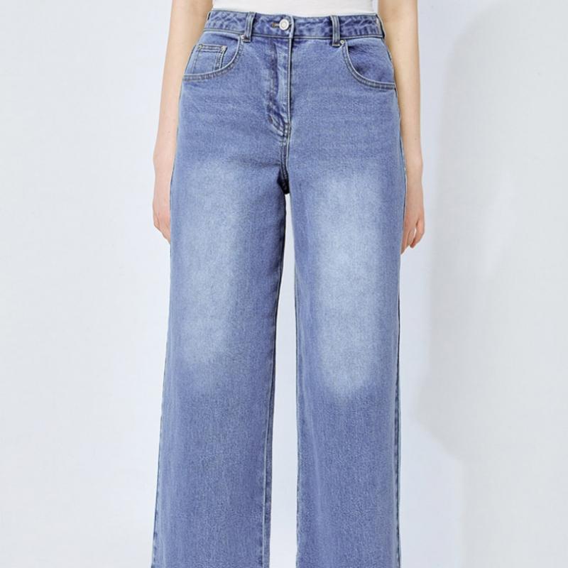 [SHS S MISS] Klasické široké džínové kalhoty SSmSlo12070 Bl