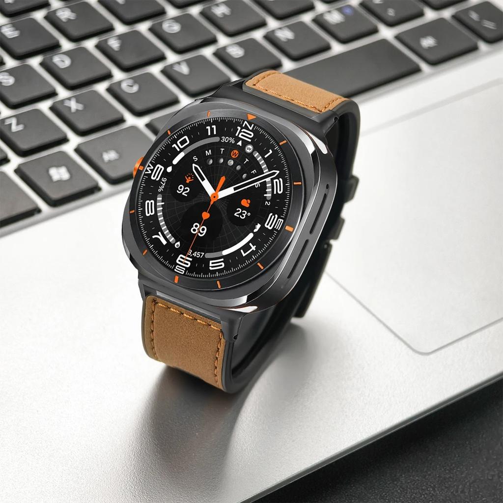 Leather Strap for Samsung Galaxy Watch Ultra 7 47mm Band No Gaps Bracelet Correa for Galaxy Watch Ultra 7 Bracelet Correa