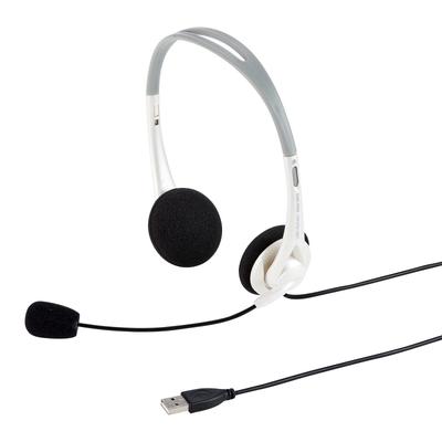 Sanwa Supply USB Wired Microphone Lightweight Compatible with Skype Zoom Teams White Headset/Headphones Non-Directional MM-HSUSB16WN