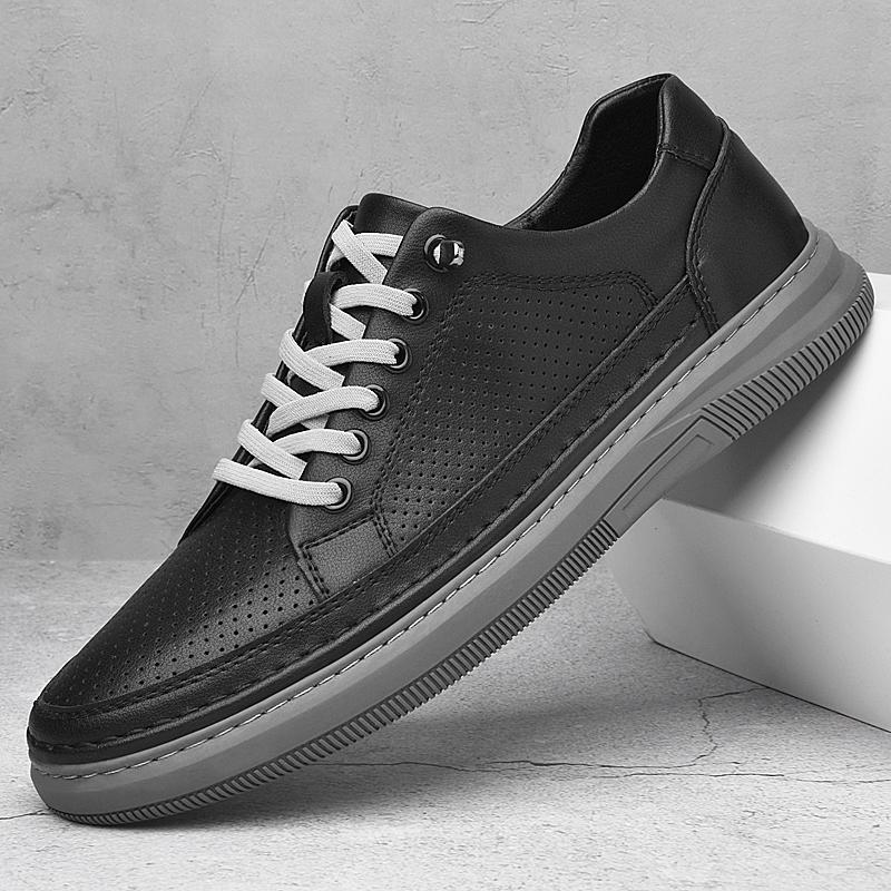 FashionMen Loafers 2024 Cow Leather Shoes Men Slip On Casual Shoes Moccasins Breathable Men Driving Flats Soles Genuine Leather Shoes