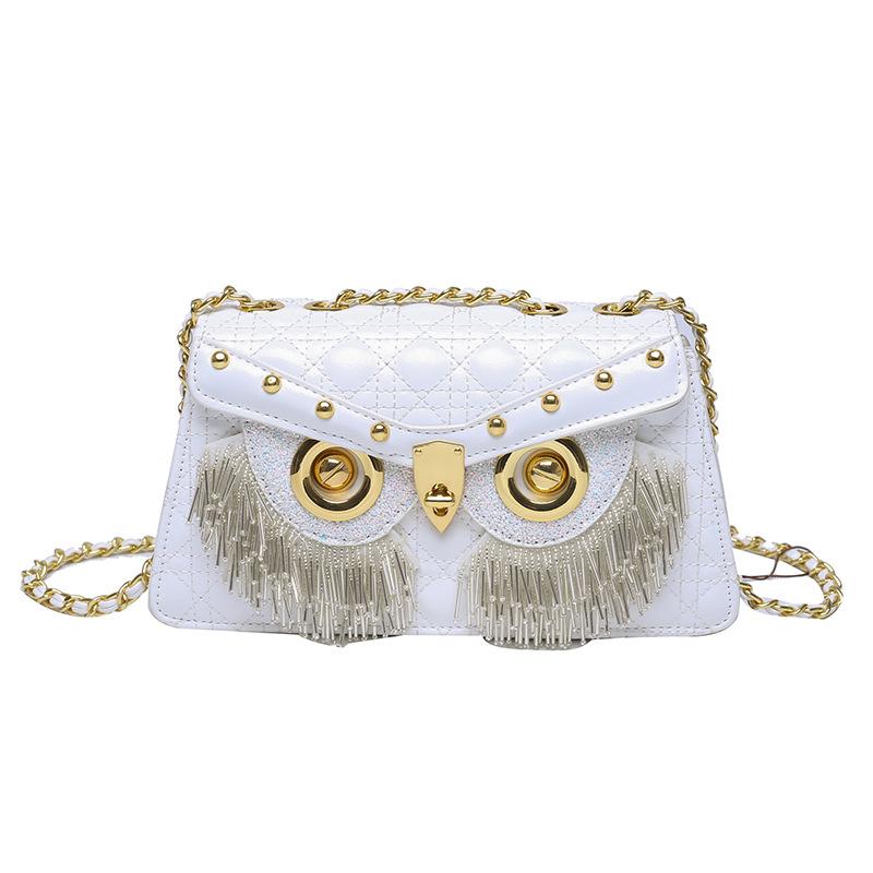 

Taste women s bag personalized diamond square bag tide 2025 new fashion owl messenger fringed bag