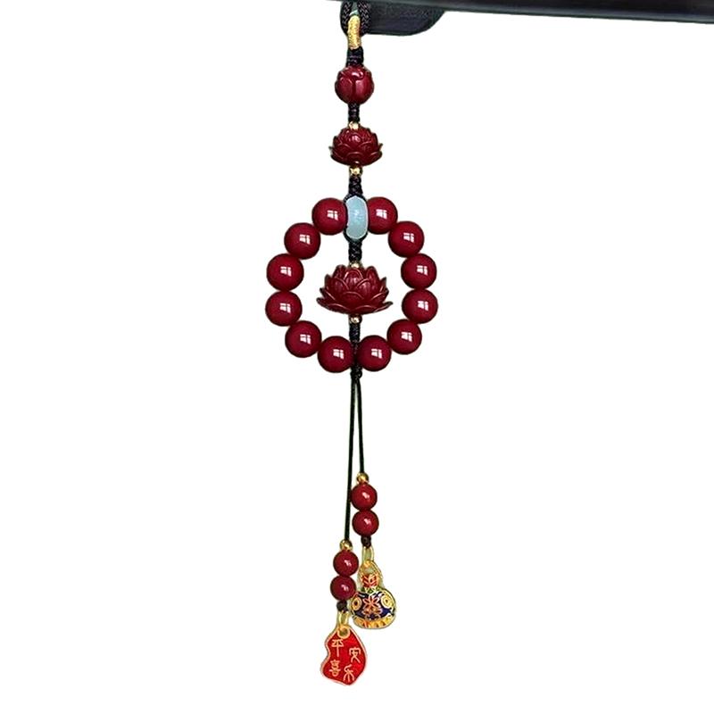 

Фиолетовый Золотой Песок Подвеска для Автомобиля, Киноварь Лотос Безопасность Автомобиля Зеркало Заднего Вида Подвесное Украшение