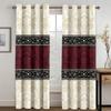 Cortinas Baratas Personalizadas de Gran Tamaño Rojas Elegantes Boho Barrocas de 2 Piezas Finas para Sala de Estar Dormitorio Cocina Oficina Decoración de Cortinas de Ventana