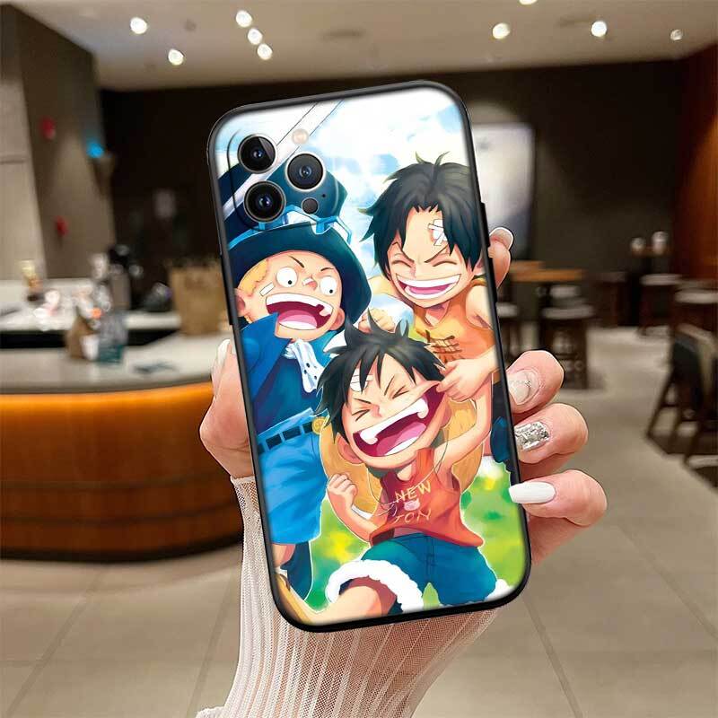 One Piece ACE Luffy Sabo Shockproof Phone Case for iPhone 6 6s 7 8 11 12 13 14 15 16 17 16E XS Pro Max XR X SE Air