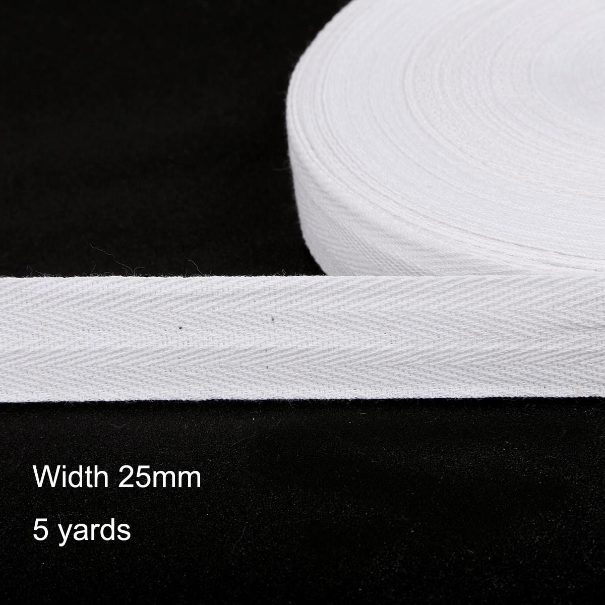 

5 ярдів/лот 100% бавовняна стрічка Hserring Bone Стрічка ручної роботи Весільні різдвяні прикраси Швейна тканина 25mm білий