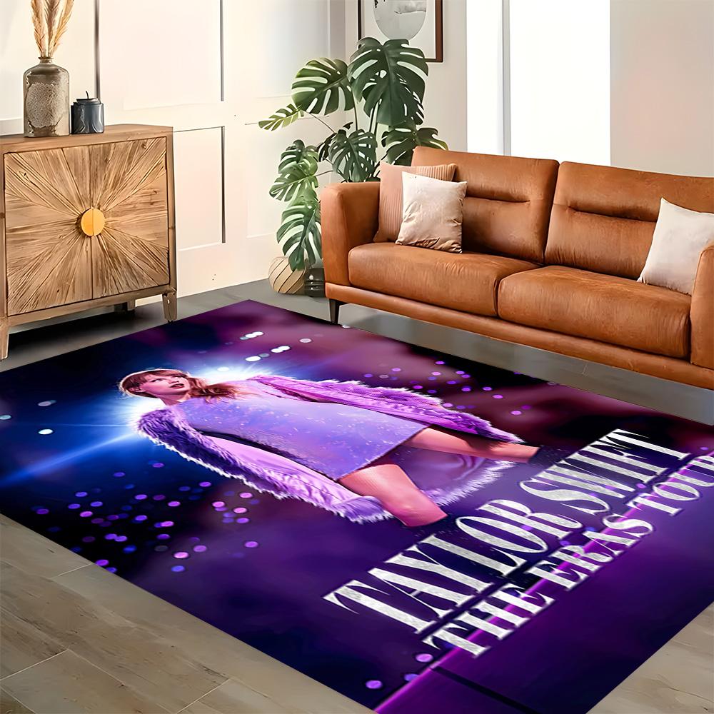 Taylor Swift's Vibrant Stage Performance rug for living rooms, bedrooms, home décor, and as gifts.