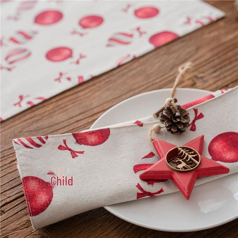 Yiman Qiyun American Style Christmas Double Layer Heat Resistant Placemat Bowl Mat