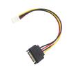 SATA Power Cable: 15P Male to 4-Pin Floppy Female