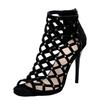 Fashion High Heels Sandals Women 2025 Summer Black Stiletto Modern Shoes Fashion Sexy Peep Toe Designer Sandals Banquet Party Shoes