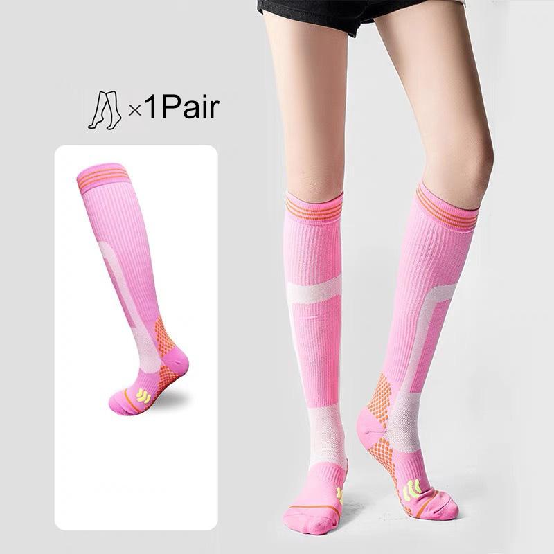 1Pair Compression Socks Non-slip Calf Support Brace All-Season Use Women for Sports Knee High for Running Cycling Football