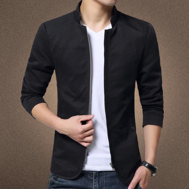 Blazer Business Primavera Autunno Giacche Uomo Completo Casual Uomo Cappotti Cotone Vestibilità Slim Giacca Antivento Top Uomo Maschile