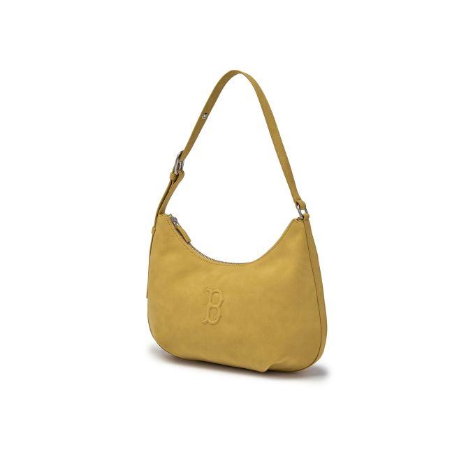 MLB Brand Logo Pu Shoulder Tote Bag Regular Women tote bag Yellow 3ABQSD16N-43YED