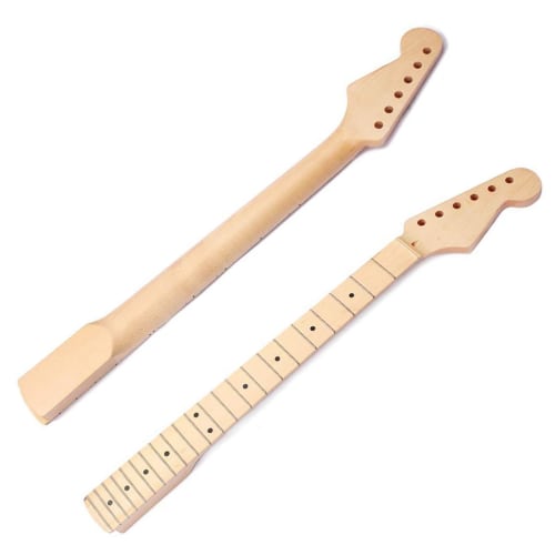 YUAXIA 10-Piece 22-Fret Electric Guitar Neck, 26.6-Inch, Canadian Maple, Replacement Neck Parts, Electronic Rubbers