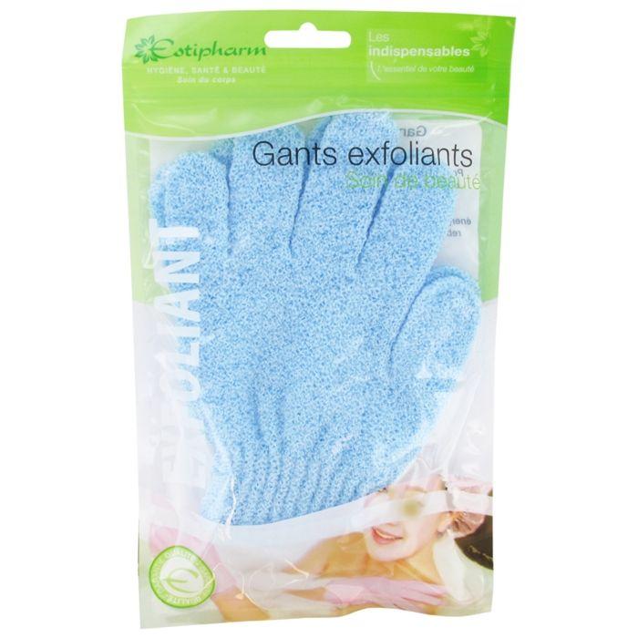 Gant Exfoliant - Estipharm - 2 unités - 100% polyamide - Mixte - Bleu