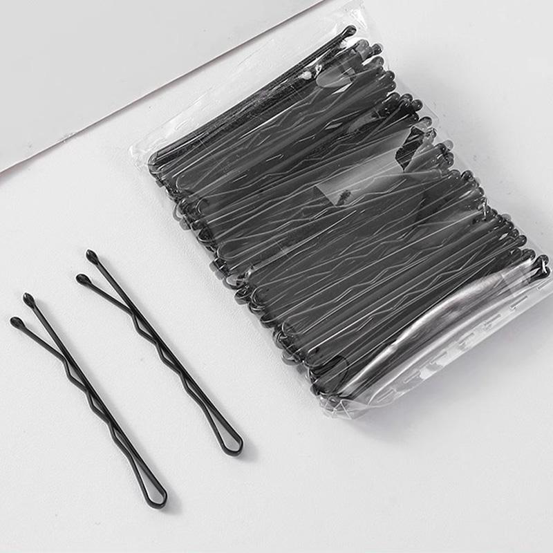 Unsichtbare U-förmige Haarnadeln für Damen Schwarze Haarspangen Wellige Haarspangen Einfache Haarnadeln für Mädchen Metall-Haarklammern Modische Haaraccessoires