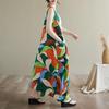 Sleeveless  Plus Size Cotton Vintage Floral New In Dresses for Women Casual Loose Long Summer Dress