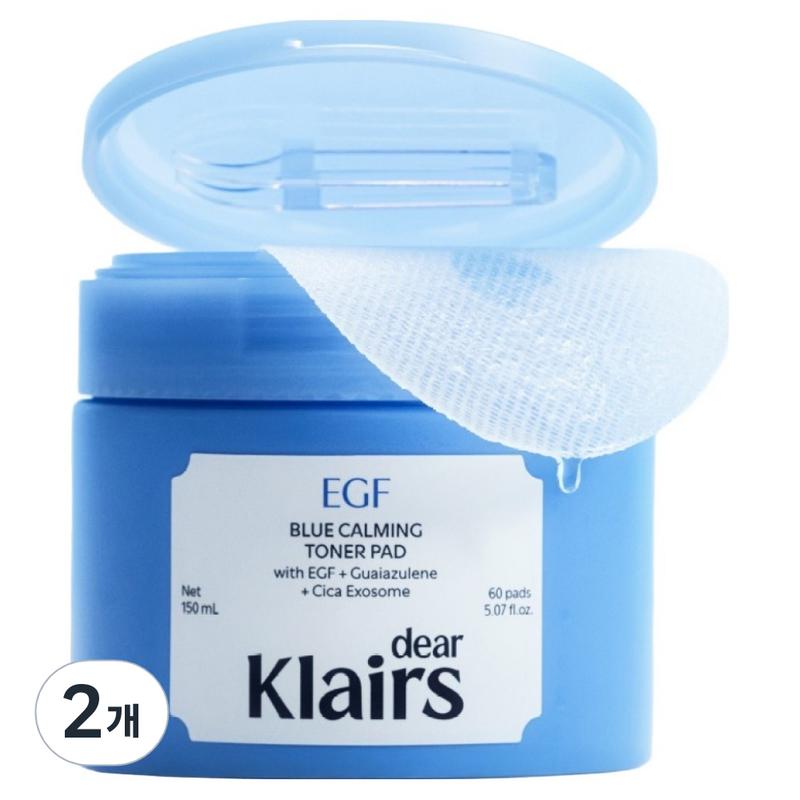 Klairs EGF Blue Soothing Toner Pads 150ml, 60 Pads, 2 Pcs
