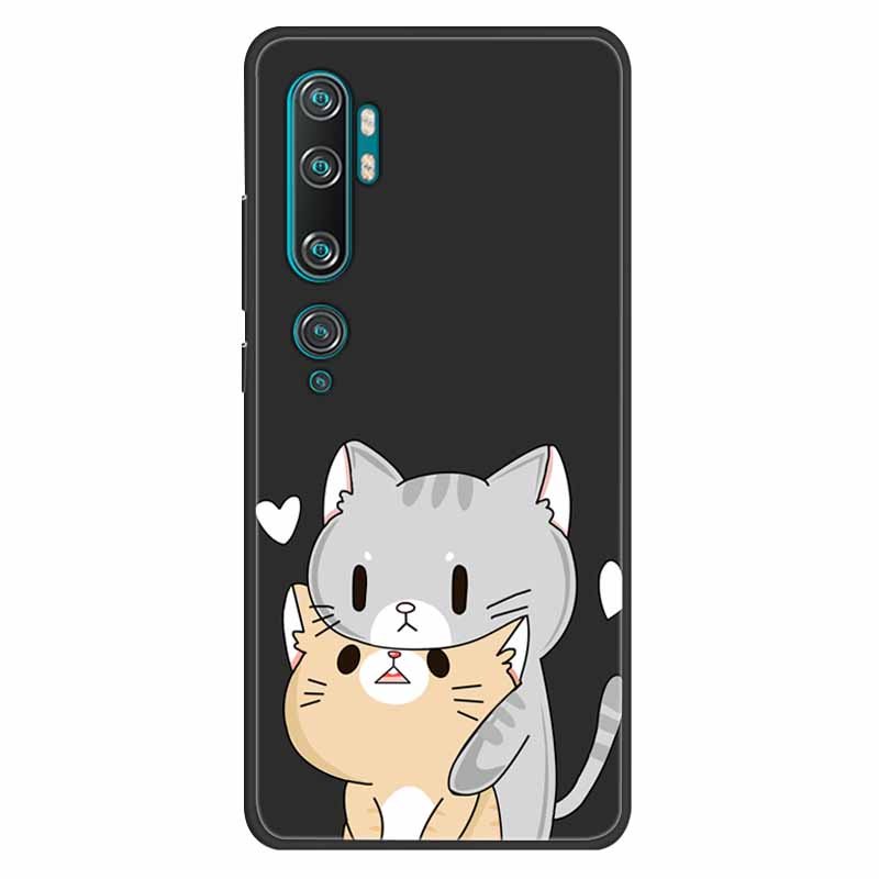 For Xiaomi Mi Note 10 Case Silicone Soft Owl Lion TPU Fashion Back Cover For Xiaomi Mi Note10 Cases Protective Printed Covers