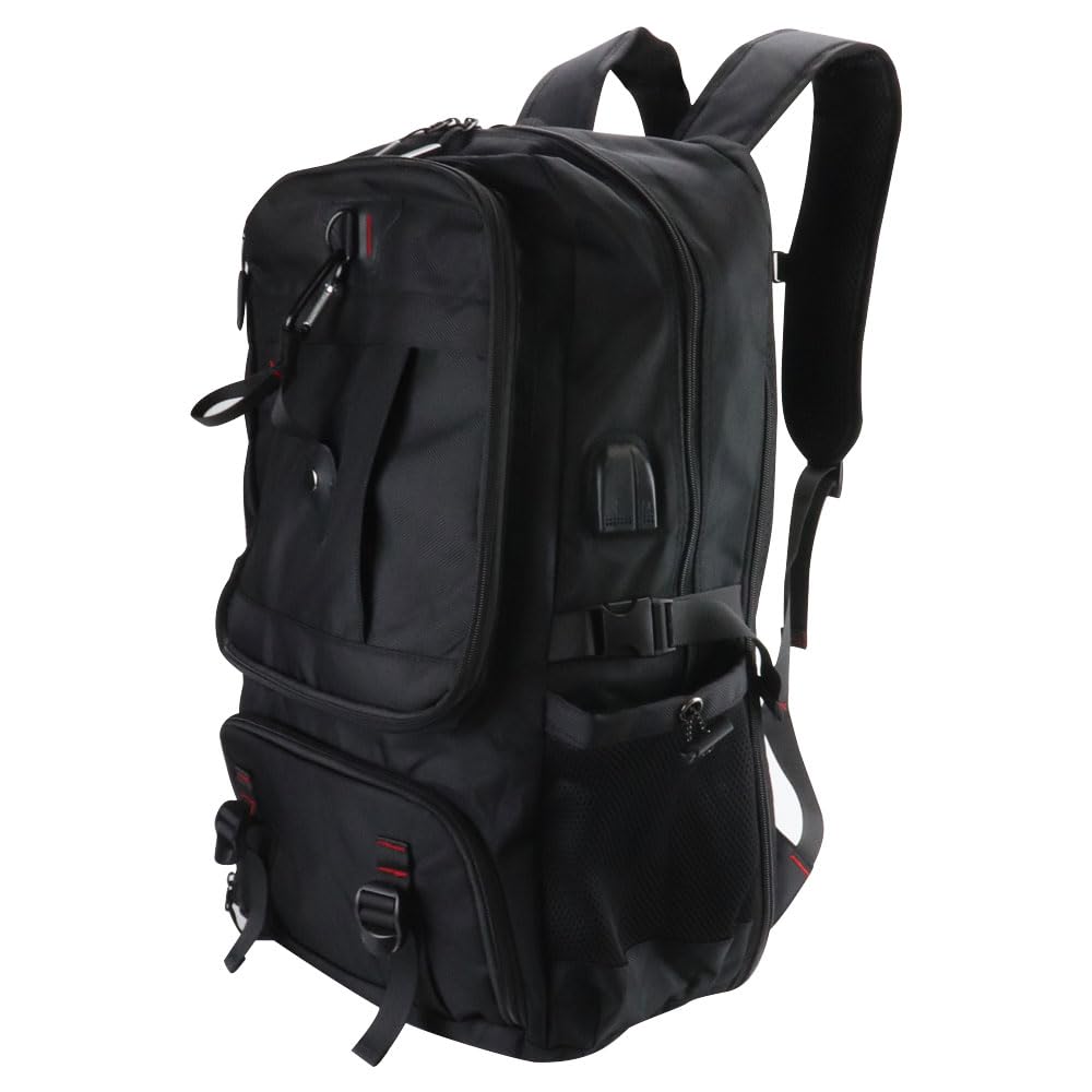 

[fio] Mountaineering backpack, backpack, travel, outdoor, nylon material, water resistant, USB power supply, thick belt, travel, everyday use