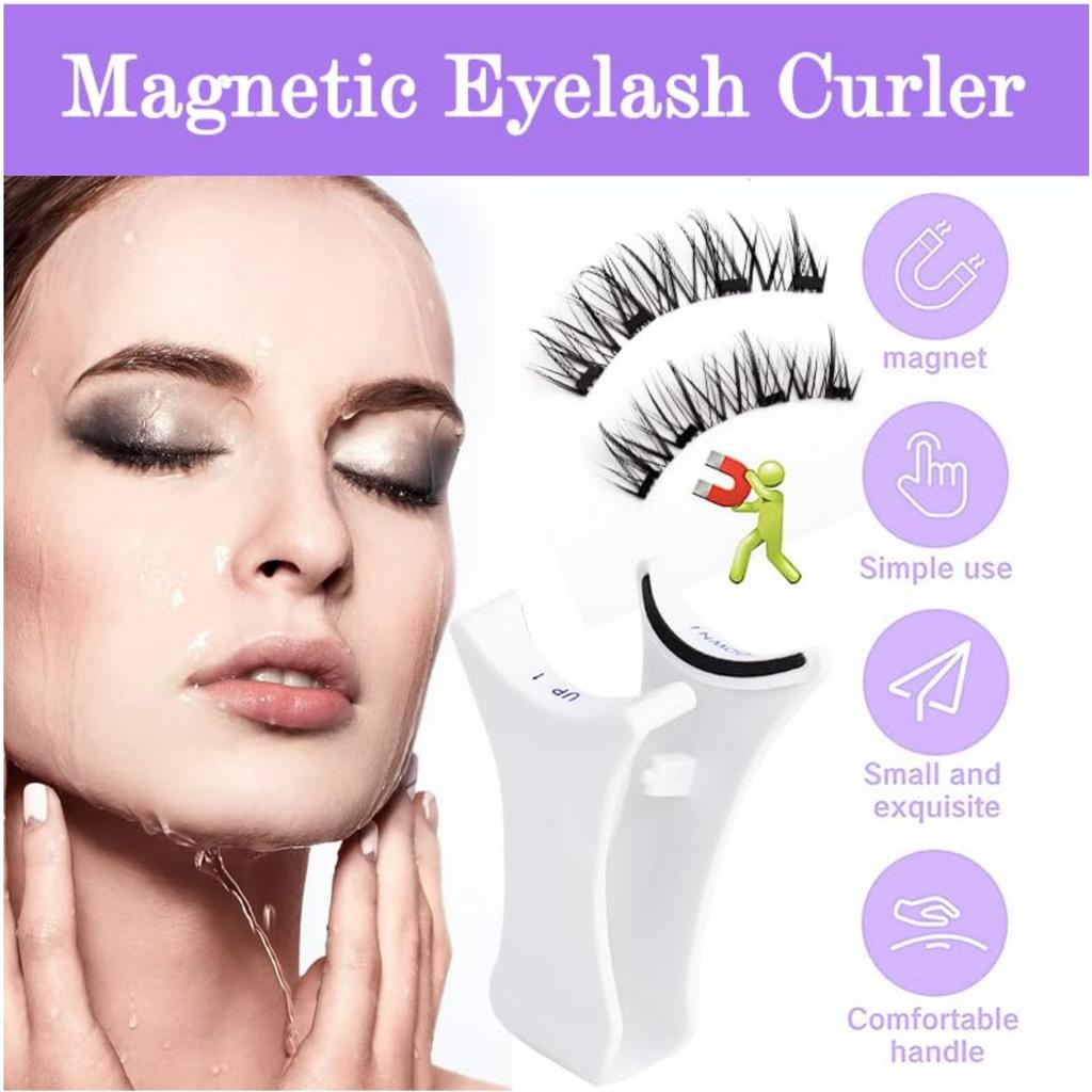 Magnetic Eyelashes with Applicator - No Glue Reusable Natural Look False Lashes, Easy Apply Lash Clusters for Daily Wear