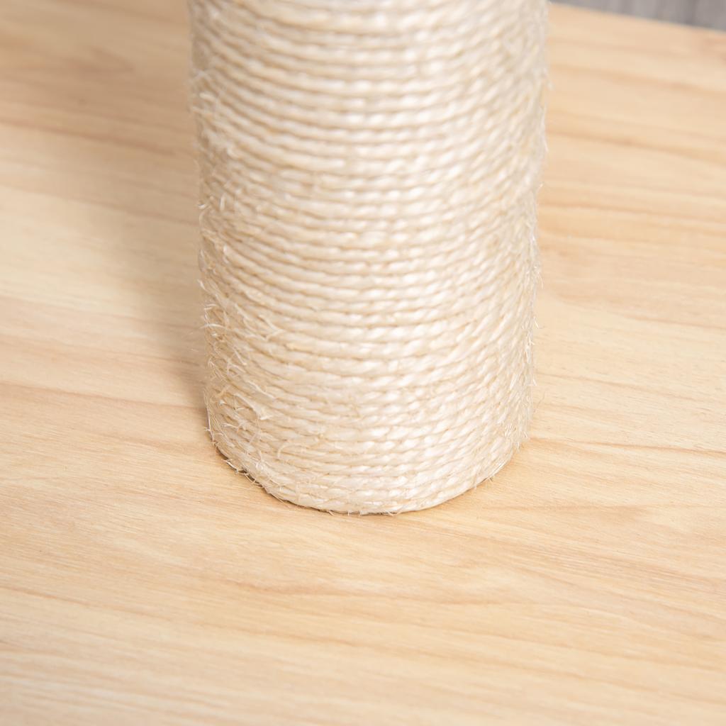 Scratching Post 60 cm Tall Scratching Trunk for Cats up to 5 kg, Cat Scratching Tree with Sisal Rope, Beige+Oak
