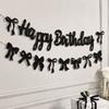Butterfly Bowknot Happy Birthday Banner Multicolor Wall Hanging Banner  Birthday Party