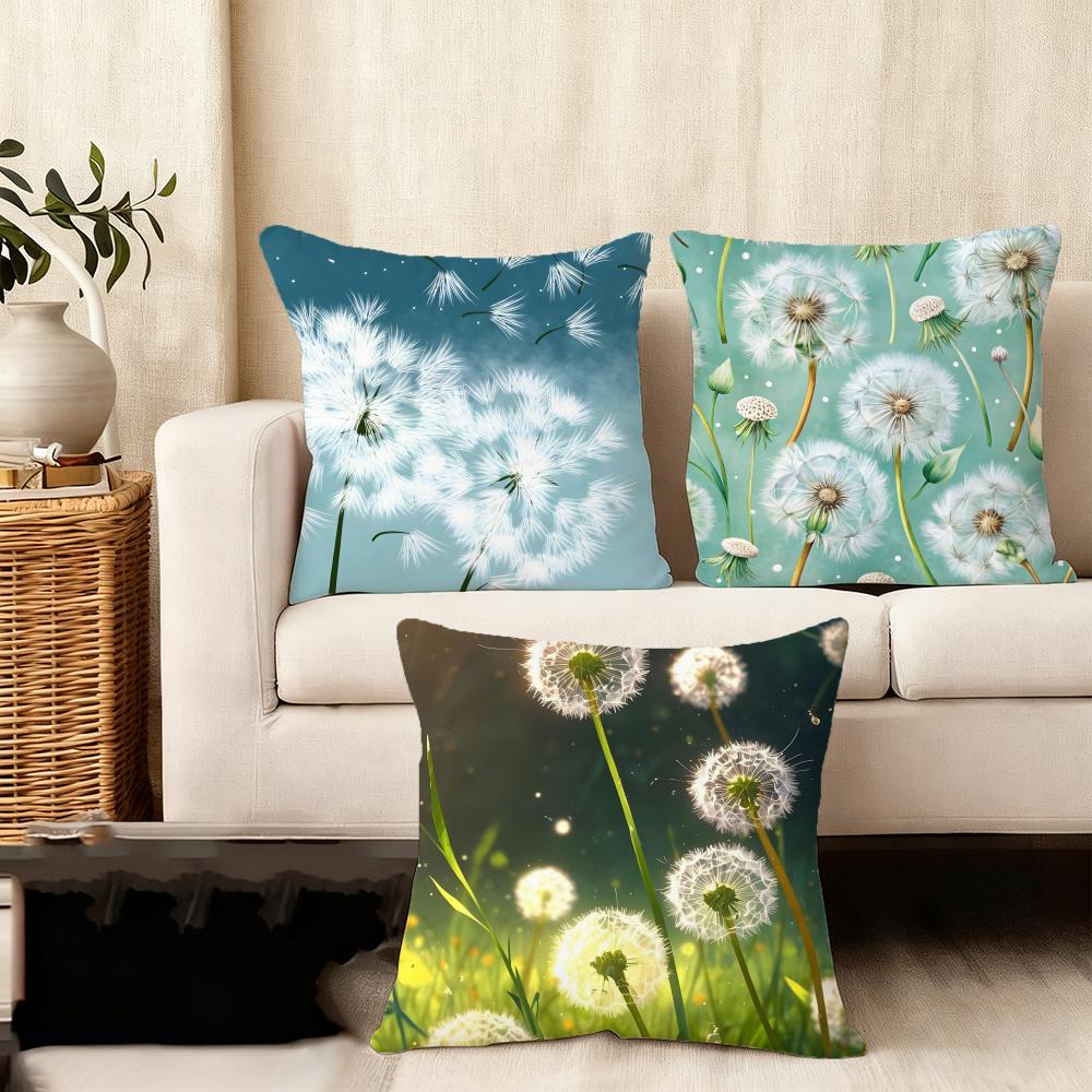 Dandelion Fashion Cushion Cover Plush Fabric Soft DoubleSided Printed Sofa Warm Winter Home Child Gift Pillow Case