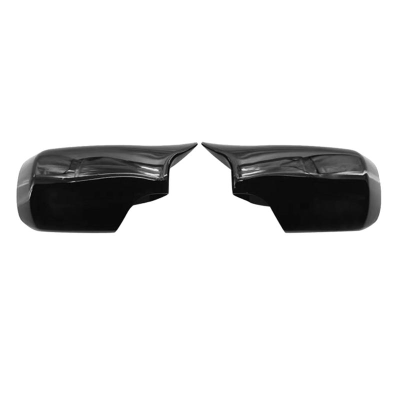 Car Gloss Black Ox Horn Rearview Side Mirror Cover For BMW 3 Series E46 1998-2005 5 Series E39 1995-2004 Replacement Accessories