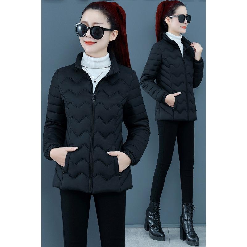 

Women s Short Cotton-padded Clothes, New Fashion Cotton-padded Jackets, Down Cotton, Light and Slim-fitting Warm Cotton-padded Jackets. 2XL чёрный