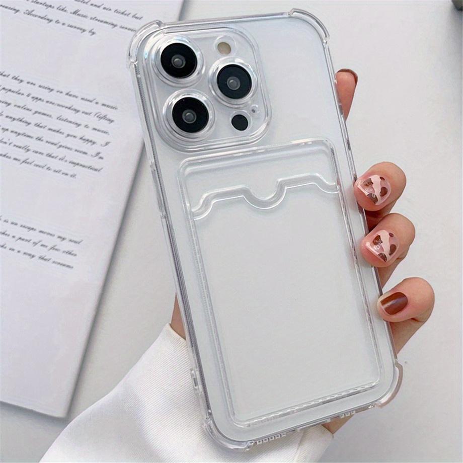 Transparent TPU Card Insertion Phone Case Suitable for Iphone15 Pro Max Plus Anti Drop Phone Protective Case Clear Shockproof Soft Cover